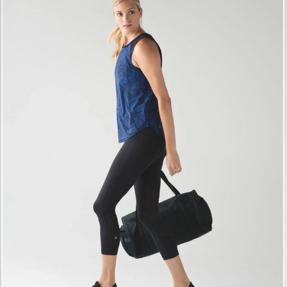 lululemon Sculpt Tank Antique Paisley Blue‎ Black